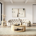 Yolonda - Modern Curved Beige Fabric Sofa by VIG Furniture - View 2