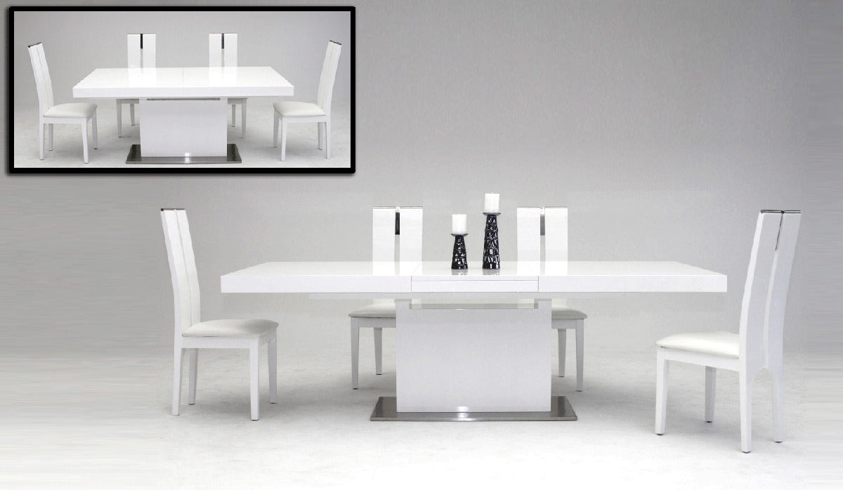 Zenith Modern White Extendable Dining Table by VIG Furniture - View 12