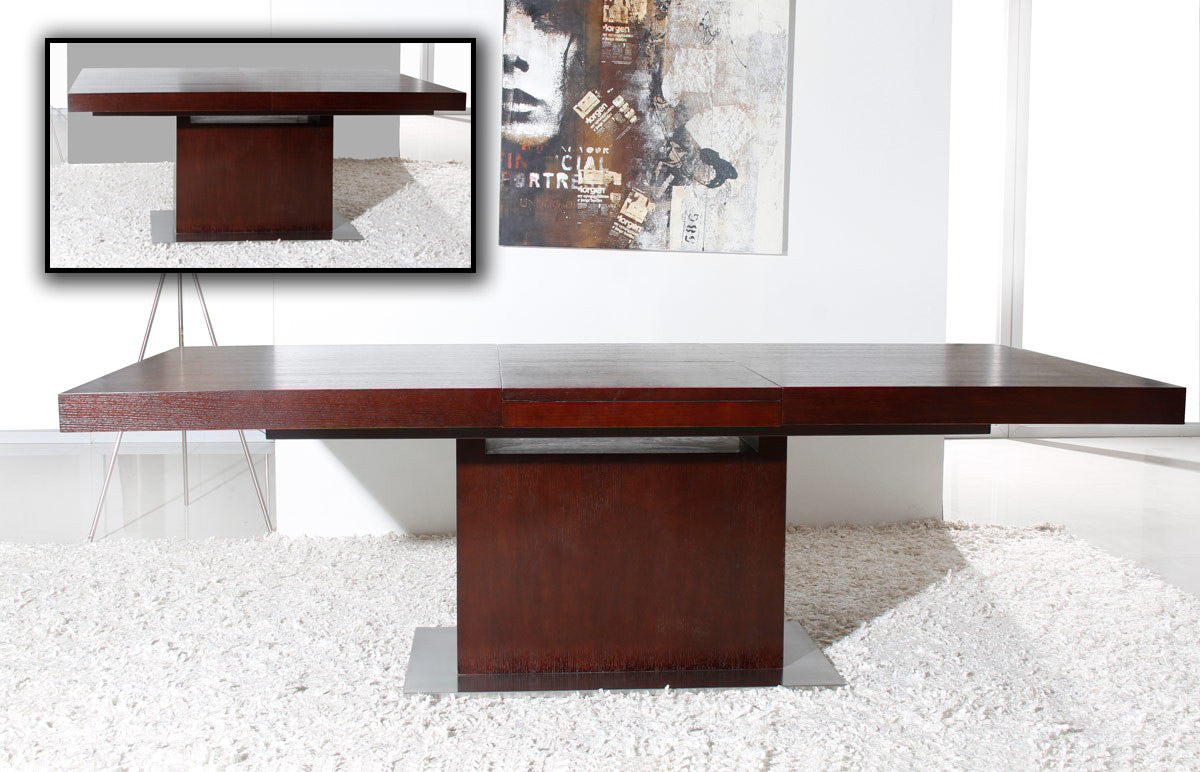 Zenith Modern Red Oak Extendable Dining Table by VIG Furniture - View 2