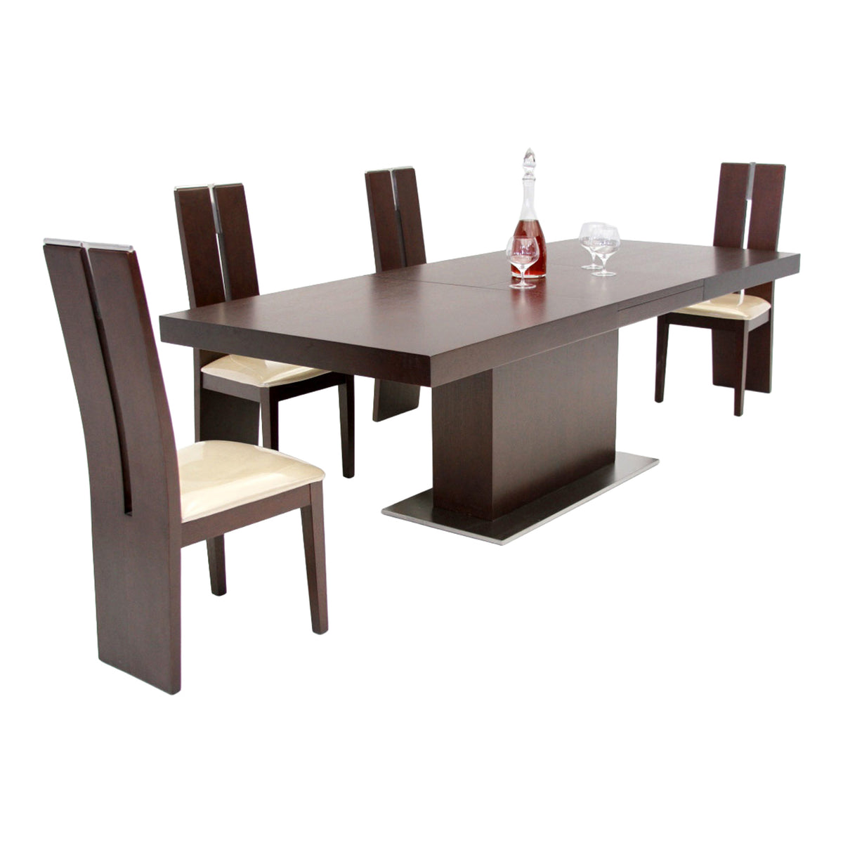 Zenith Modern Red Oak Extendable Dining Table by VIG Furniture - View 1
