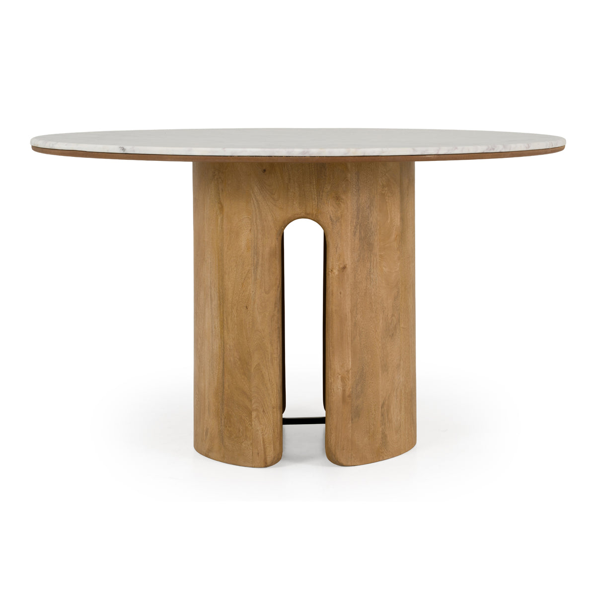 Zorhan - Modern White Marble + Mango Round Dining Table by VIG Furniture - View 1