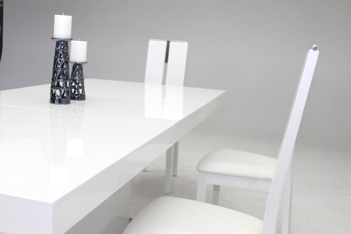 Zenith Modern White Extendable Dining Table by VIG Furniture - View 2