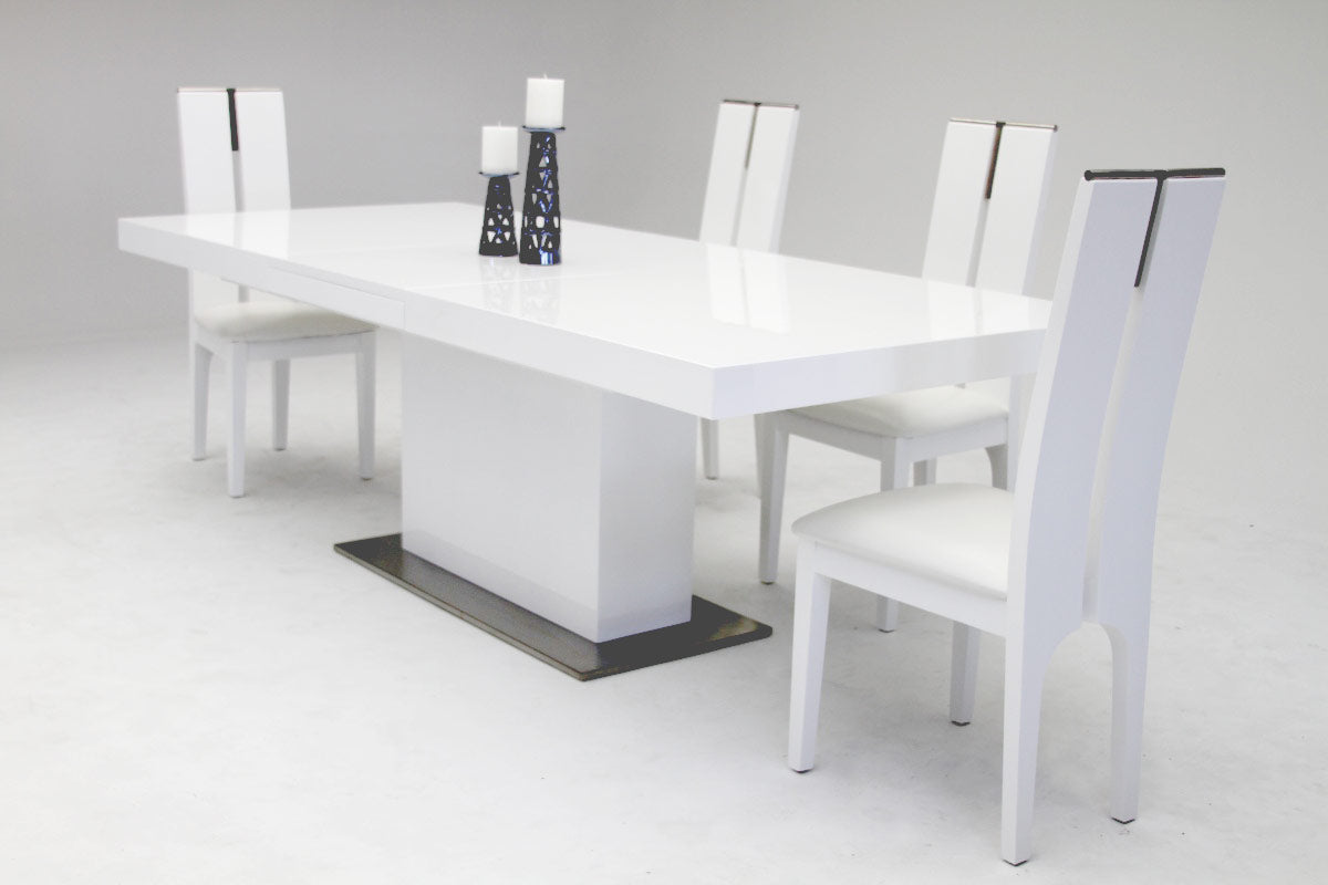 Zenith Modern White Extendable Dining Table by VIG Furniture - View 4