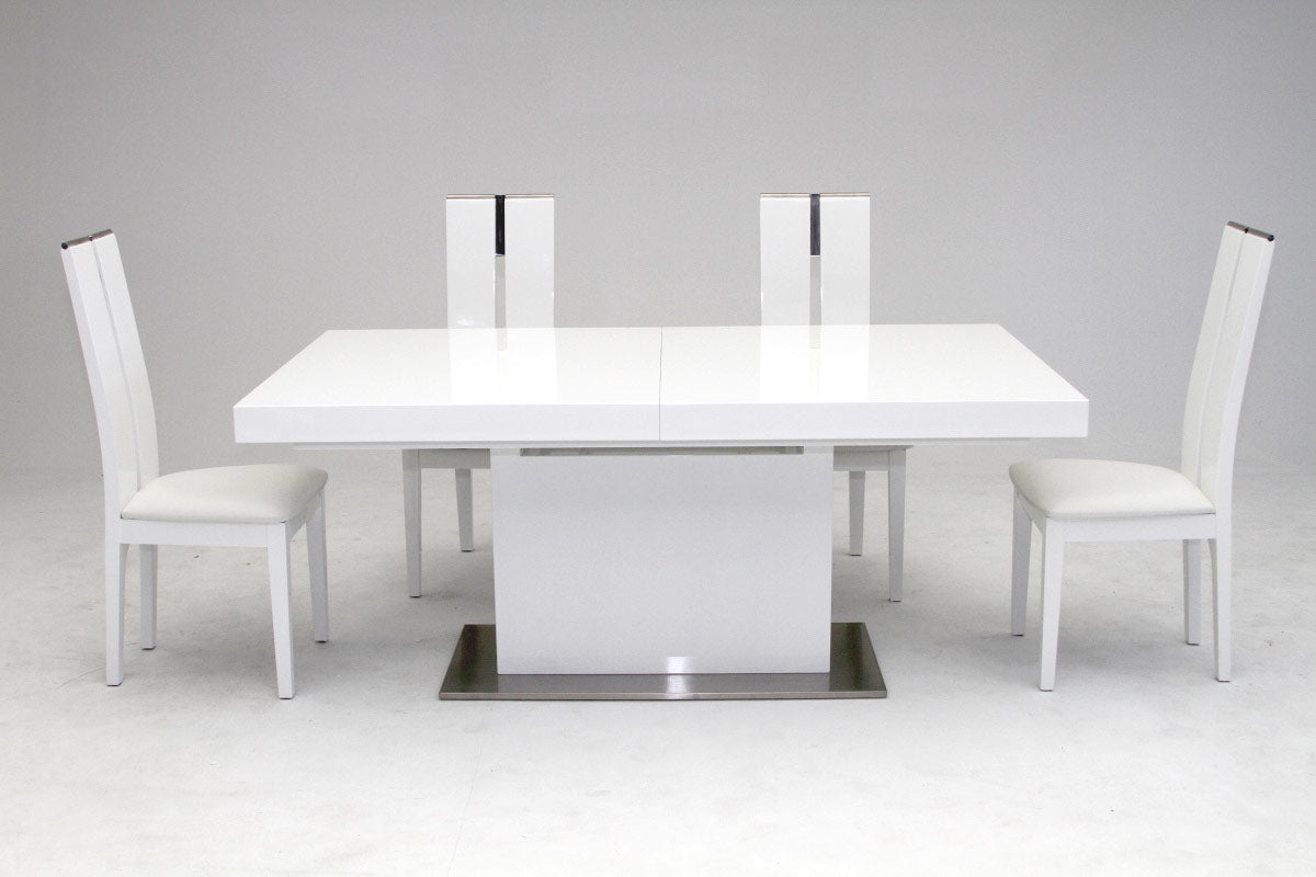 Zenith Modern White Extendable Dining Table by VIG Furniture - View 6