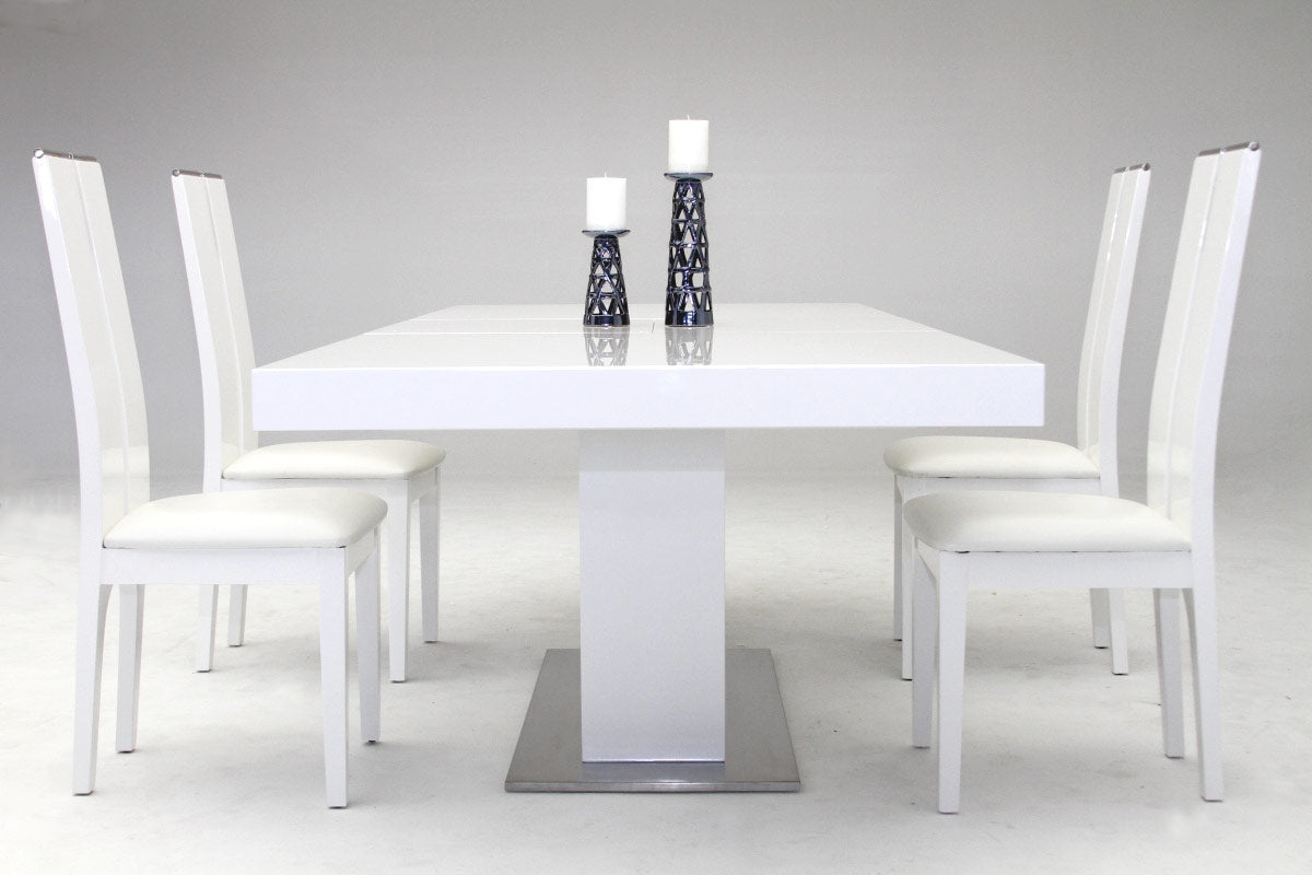 Zenith Modern White Extendable Dining Table by VIG Furniture - View 5